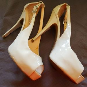 Peep toe Guess heels w/skid guard soles